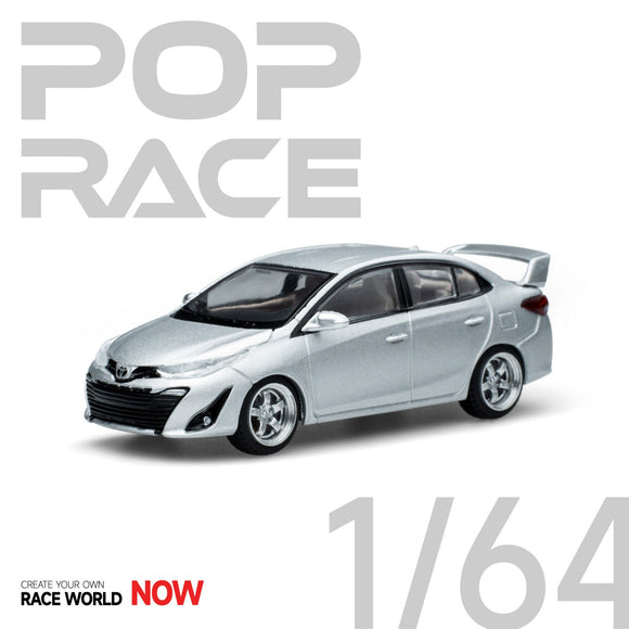 1:64 Toyota Vios -- Silver -- Pop Race