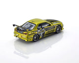 (Pre-Order) 1:64 Nissan R34 Skyline GTR -- MOONEYES Chrome Yellow -- Kyosho 07134LM1