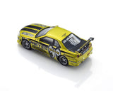 (Pre-Order) 1:64 Nissan R34 Skyline GTR -- MOONEYES Chrome Yellow -- Kyosho 07134LM1