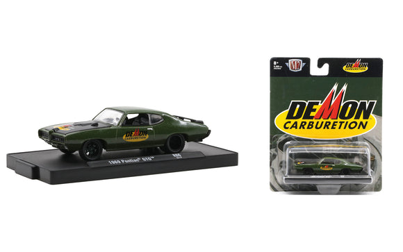 1:64 1969 Pontiac GTO -- Dark Green Demon Carburetion -- M2 Machines
