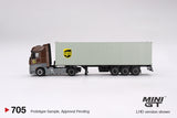 1:64 Mercedes-Benz Actros w/40' Container -- UPS Europe -- Mini GT Truck