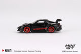 1:64 Porsche 911 (992) GT3 RS -- Black w/Pyro Red Accent Package -- Mini GT