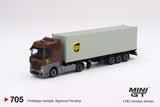 1:64 Mercedes-Benz Actros w/40' Container -- UPS Europe -- Mini GT Truck