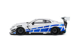 1:18 Nissan R35 GTR Liberty Walk 2.0 -- White w/Blue Stripes -- Solido