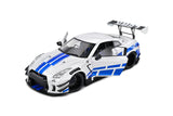 1:18 Nissan R35 GTR Liberty Walk 2.0 -- White w/Blue Stripes -- Solido