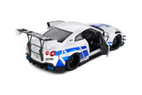 1:18 Nissan R35 GTR Liberty Walk 2.0 -- White w/Blue Stripes -- Solido