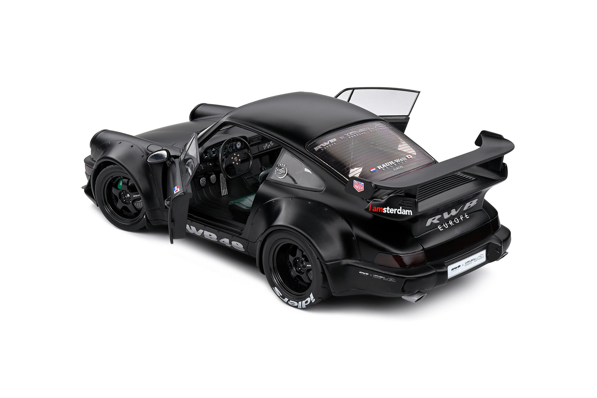 ポルシェ911 RWB 48 DARTH VADER マットブラック 1/18 SOLIDO 1/18 - PORSCHE RWB BODYKIT DARTH VADER BLACK - 2016