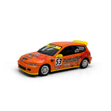 (Pre-Order) 1:64 Honda Civic EG6 -- #53 Orange ZERO FIGHTER -- Model-Model