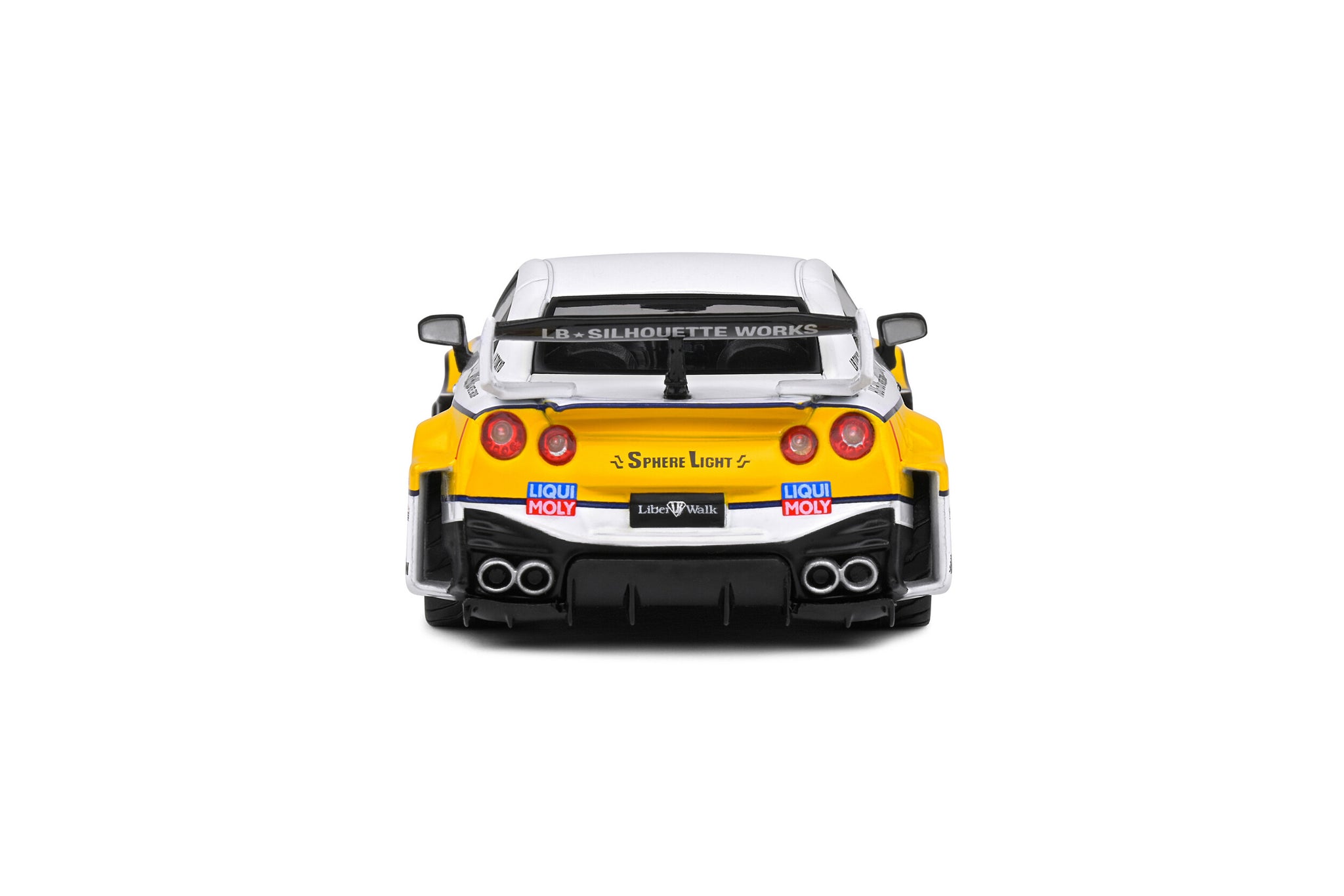 1/43 日産 GT-R R35 LBシルエット 白/黄 ソリド 1/43 日産 GT-R R35 LB シルエット ホワイト/イエロー