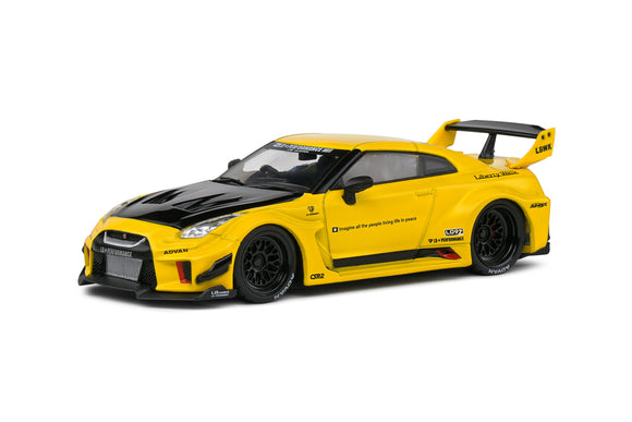 1:43 Nissan GTR R35 LB Silhouette Liberty Walk -- Yellow/Black -- Solido