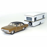1:64 1968 Holden HR Premier w/Alumvan Caravan -- Metallic Brown -- Cooee Classic