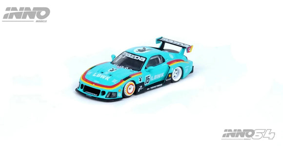 1:64 Mazda RX7 (FD3S) LB-Super Silhouette -- #15 Teal Blue Beijing -- INNO64