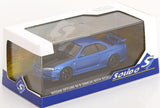 1:43 Nissan Skyline GTR (R34) NISMO -- Metallic Blue / Black -- Solido