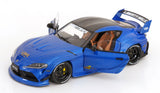 1:18 Toyota GR Supra (A90) Liberty Walk -- Blue / Black -- Solido