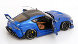1:18 Toyota GR Supra (A90) Liberty Walk -- Blue / Black -- Solido