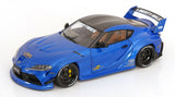 1:18 Toyota GR Supra (A90) Liberty Walk -- Blue / Black -- Solido