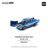 1:64 Datsun 620 Ute PANDEM -- Blue/White Toyo Tires -- Pop Race
