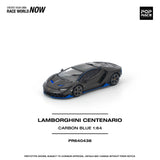(Pre-Order) 1:64 Lamborghini Centenario -- Carbon / Blue -- Pop Race