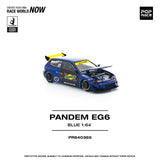 (Pre-Order) 1:64 Honda Civic EG6 Pandem -- Sunoco Blue/Yellow -- Pop Race