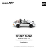 (Pre-Order) 1:64 Singer Targa "Porsche 911" -- Silver Chrome -- Pop Race