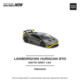 1:64 Lamborghini Huracan STO -- Matte Grey w/Yellow Accents -- Pop Race