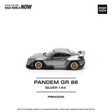 1:64 Toyota GR86 PANDEM -- Silver/Black -- Pop Race