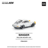 (Pre-Order) 1:64 Porsche 911 by Singer -- SCCS Homage - Yellow/Silver -- Pop Race