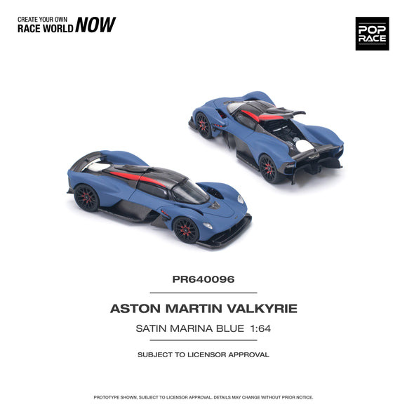 1:64 Aston Martin Valkyrie -- Satin Marina Blue -- Pop Race