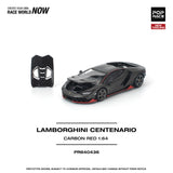 (Pre-Order) 1:64 Lamborghini Centenario -- Carbon/Red -- Pop Race