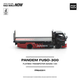 (Pre-Order) 1:64 Mitsubishi Fuso Flatbed Transporter PANDEM -- ADVAN -- Pop Race