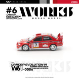 (Pre-Order) 1:64 2001 Catalunya Rally -- Tommi Makinen -- #7 Mitsubishi Lancer Evo VI -- Works Model