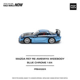 1:64 Mazda RX-7 (FD3S) RE-AMEMIYA Widebody -- Blue Chrome -- Pop Race