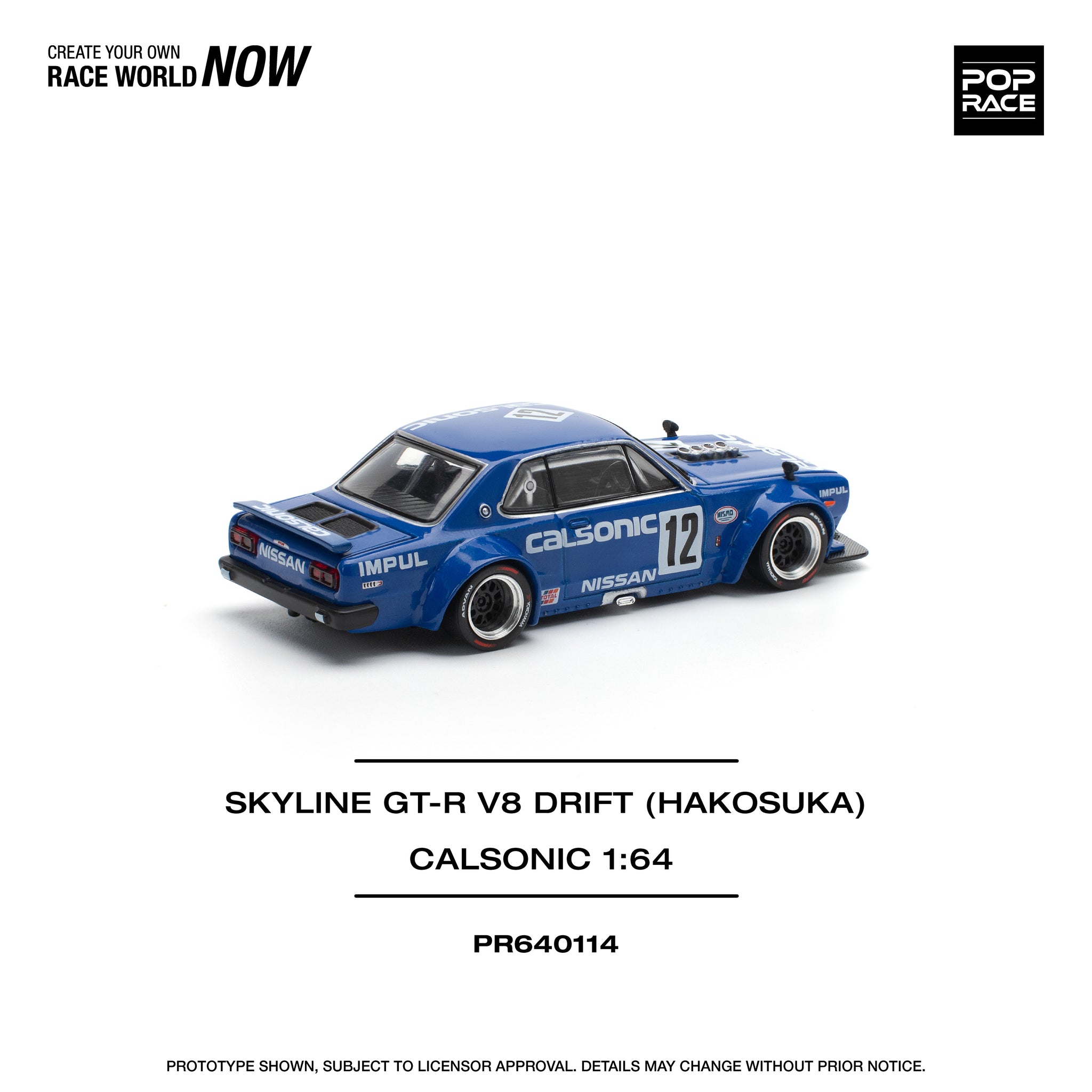 模型製作用品 NISSAN SKYLINE GT-R KPCG10 HAKOSUKA Pre-Order) 1:64 Nissan Skyline GT-R (KPGC10) Hakosuka V8 -- Calsonic