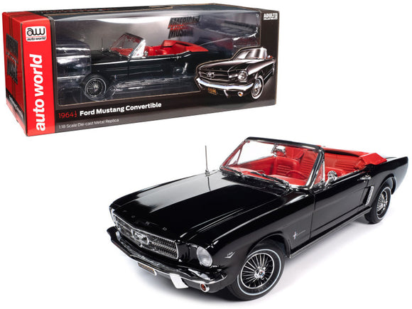 1:18 1964 1/2 Ford Mustang Convertible -- Raven Black -- American Muscle