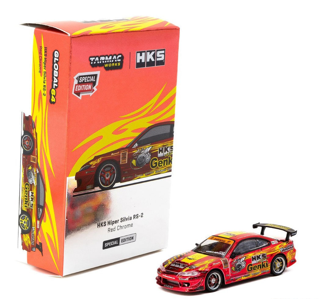 1:64 HKS Hiper Silvia RS-2 - Chrome Red -- Nissan (S15) -- Tarmac Work