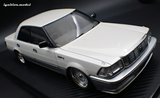 (Pre-Order) 1:18 Toyota Crown Royal Saloon G (130) -- Pearl White/Silver -- Ignition Model IG3732