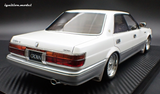 (Pre-Order) 1:18 Toyota Crown Royal Saloon G (130) -- Pearl White/Silver -- Ignition Model IG3732