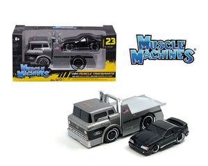 1:64 1966 Ford C600 / 1993 Mustang SVT Cobra -- Muscle Machines Transports