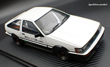 1:18 Toyota Corolla Levin 3Dr (AE86) BEV -- Initial D White/Black -- Ignition IG3807