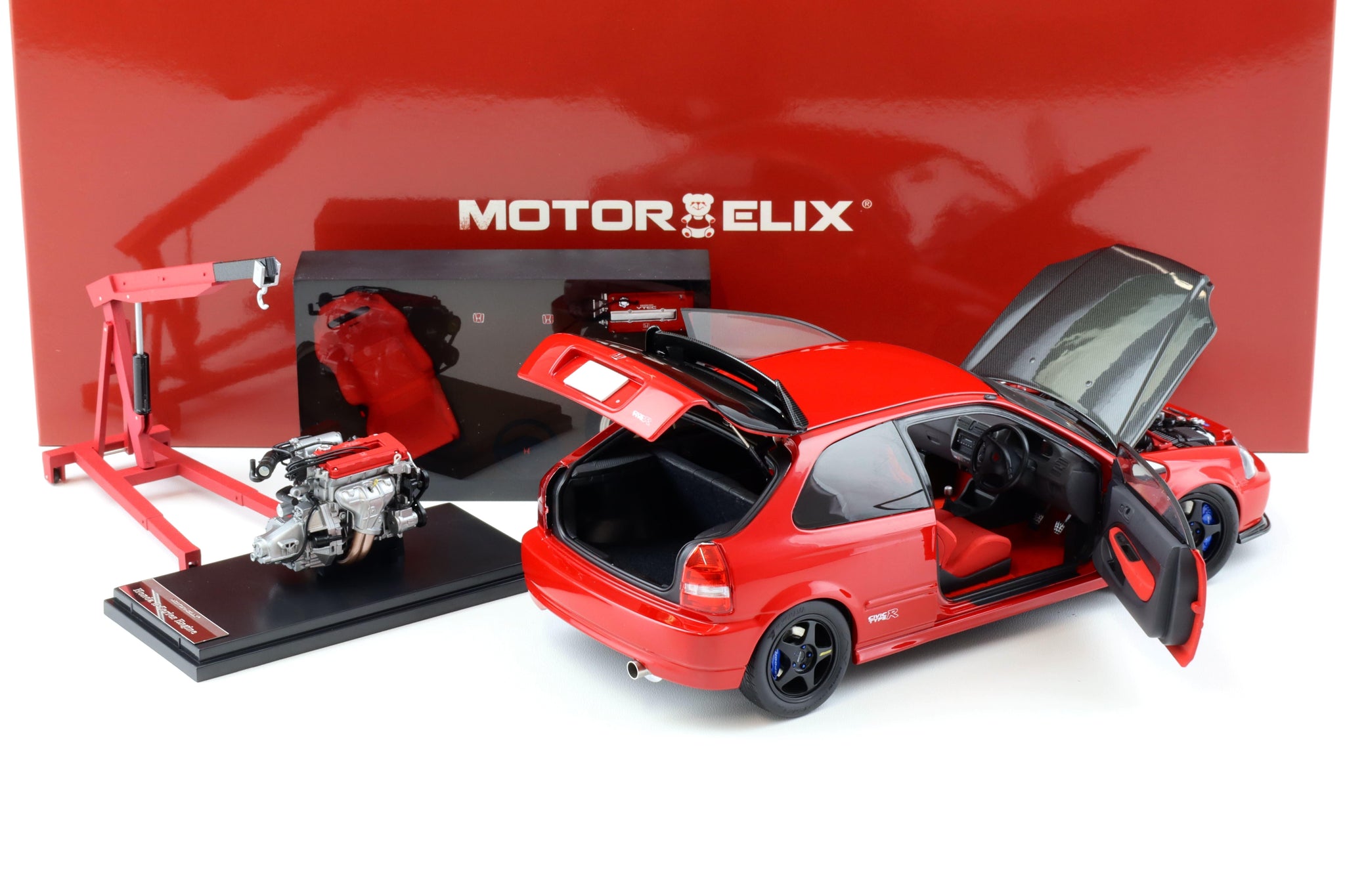 ミニカー Motorhelix 1/18 Honda civic type R (ek9) 1/18 Motorhelix Honda Civic Type R (EK9) (Red with Carbon