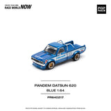 1:64 Datsun 620 Ute PANDEM -- Blue/White Toyo Tires -- Pop Race