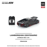 (Pre-Order) 1:64 Lamborghini Centenario -- Carbon/Red -- Pop Race