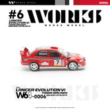 (Pre-Order) 1:64 2001 Catalunya Rally -- Tommi Makinen -- #7 Mitsubishi Lancer Evo VI -- Works Model