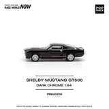 1:64 Shelby Mustang GT500 -- Dark Chrome Black w/Red Stripes -- Pop Race