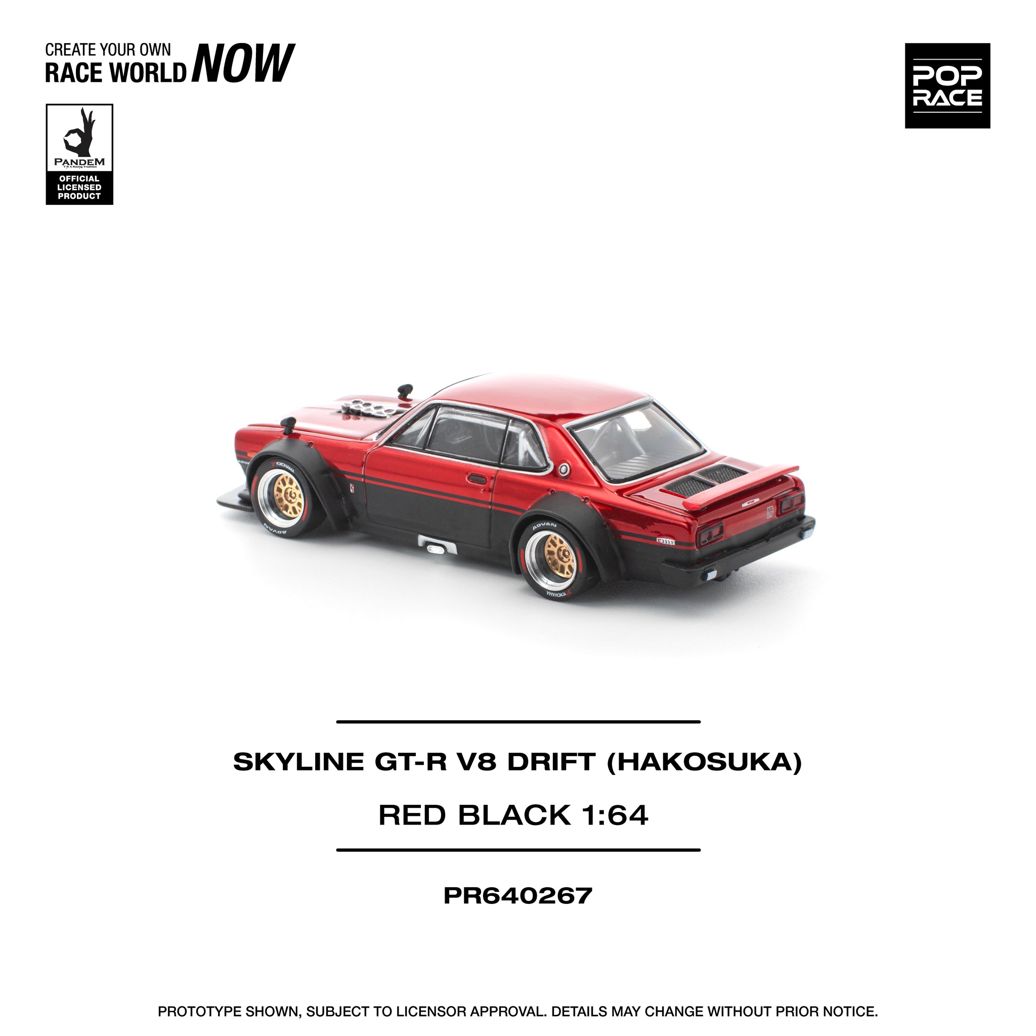 Pre-Order) 1:64 Nissan Skyline GT-R (KPGC10) Hakosuka V8 -- Red/Black