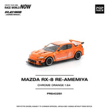 (Pre-Order) 1:64 Mazda RX-8 RE-AMEMIYA -- Chrome Orange -- Pop Race