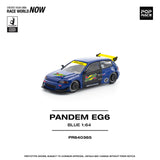 (Pre-Order) 1:64 Honda Civic EG6 Pandem -- Sunoco Blue/Yellow -- Pop Race