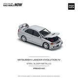 1:64 Mitsubishi Lancer Evolution IV (4) -- Silver -- Pop Race