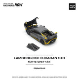 1:64 Lamborghini Huracan STO -- Matte Grey w/Yellow Accents -- Pop Race