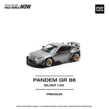 1:64 Toyota GR86 PANDEM -- Silver/Black -- Pop Race